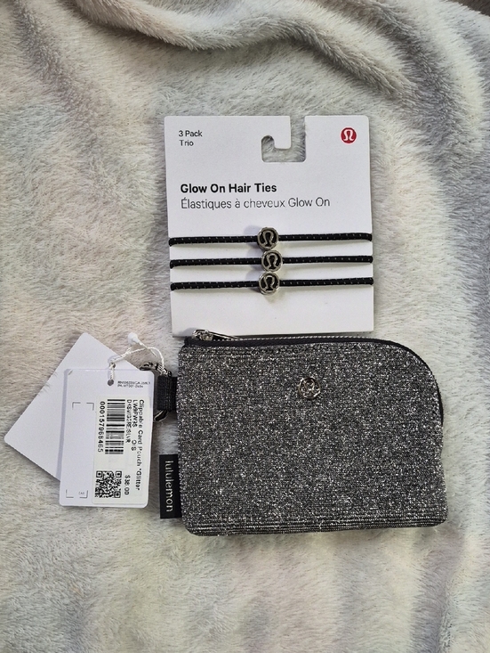 Accessories - Lululemon Clippable Card Pouch Glitter And Glow On Hair Ties NWT